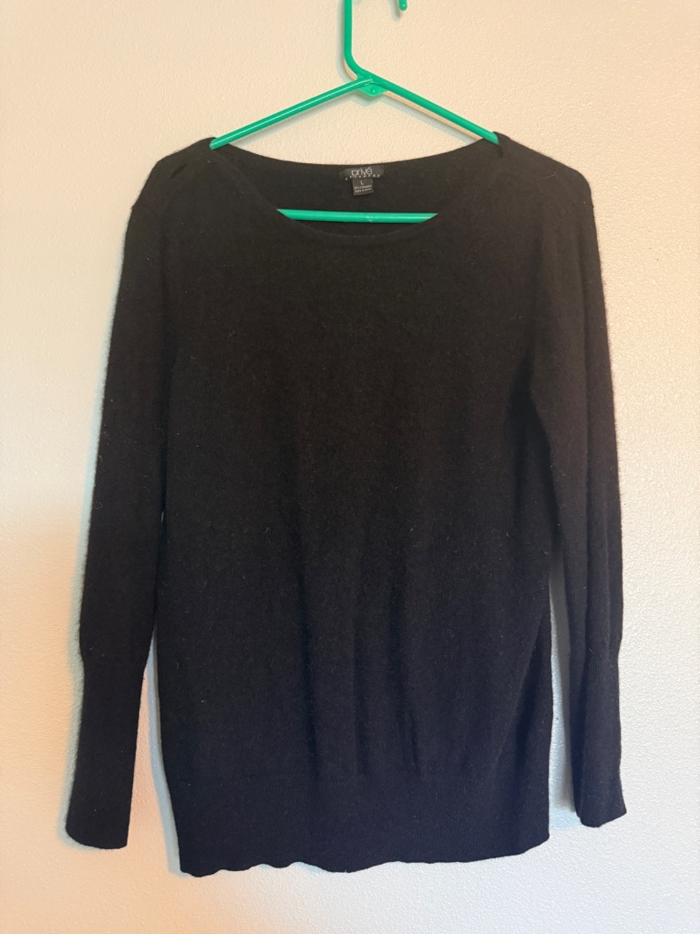 Prive Women’s L Cashmere Black Sweater Long Sleeve Classic Capsule Wardrobe